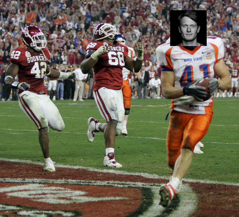 Here I am scoring a two-point conversion in the 2007 Fiesta Bowl! A night I will never forget!